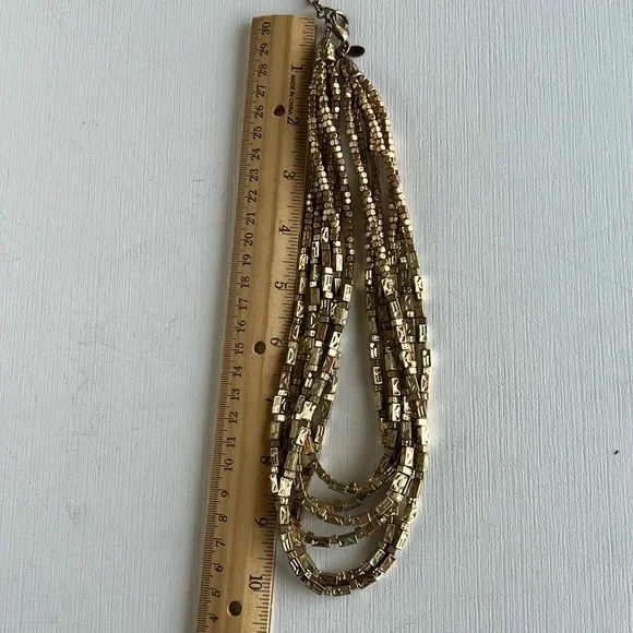 Chico’s Elegant Gold Multi-Strand Necklace - Picture 4 of 5